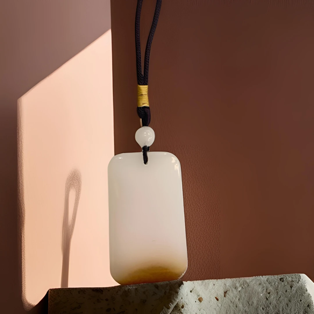 高级精品 玉石糖色平安无事牌 挂件项坠挂车链接勿拍-YS-2B