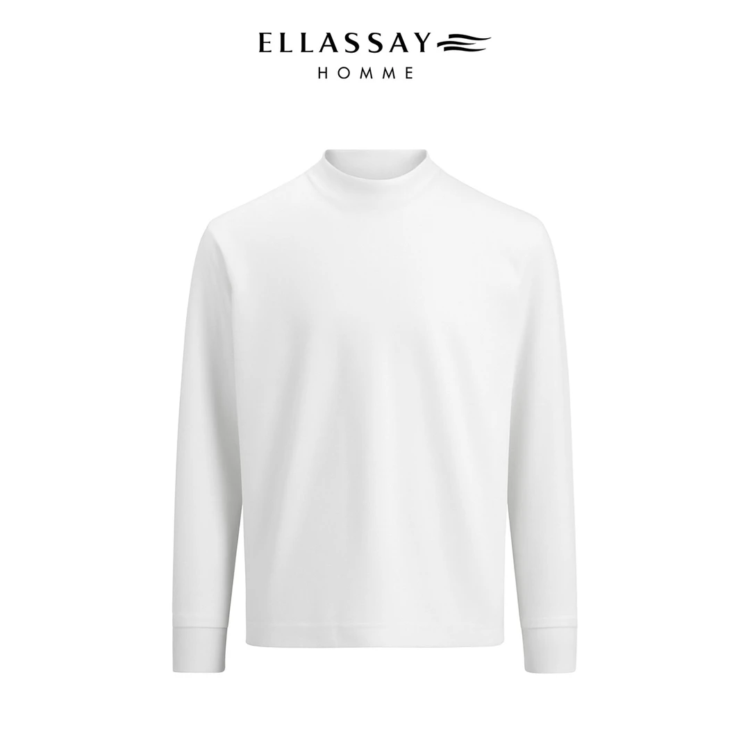 【万金油T恤】ELLASSAY歌力思男装棉桑蚕丝纺简约长袖EME353Z03300