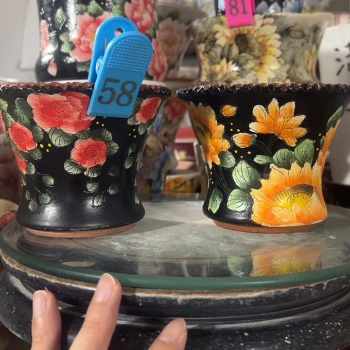 景德镇手绘花盆满38包邮偏远地区除外