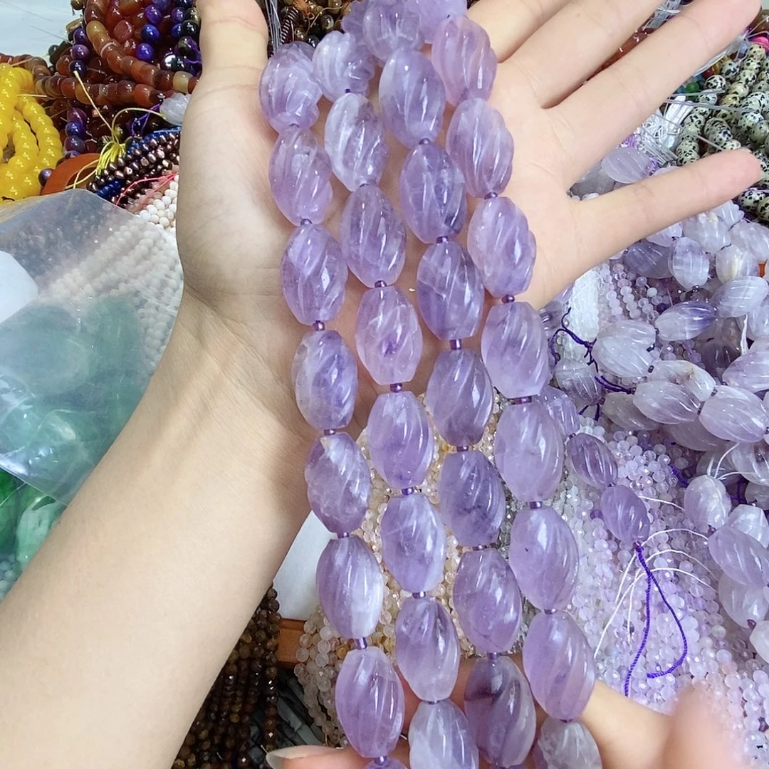 未镶嵌玛瑙/玉髓珠宝半成品紫水晶一条装