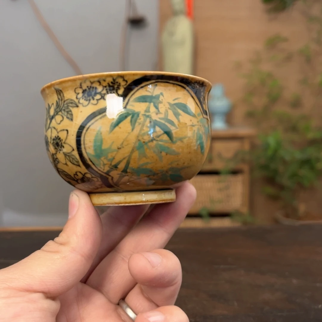 杯美*羊柴烧手工手绘陶瓷