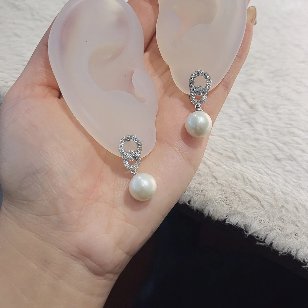 耳饰淡水珍珠银S925镶嵌