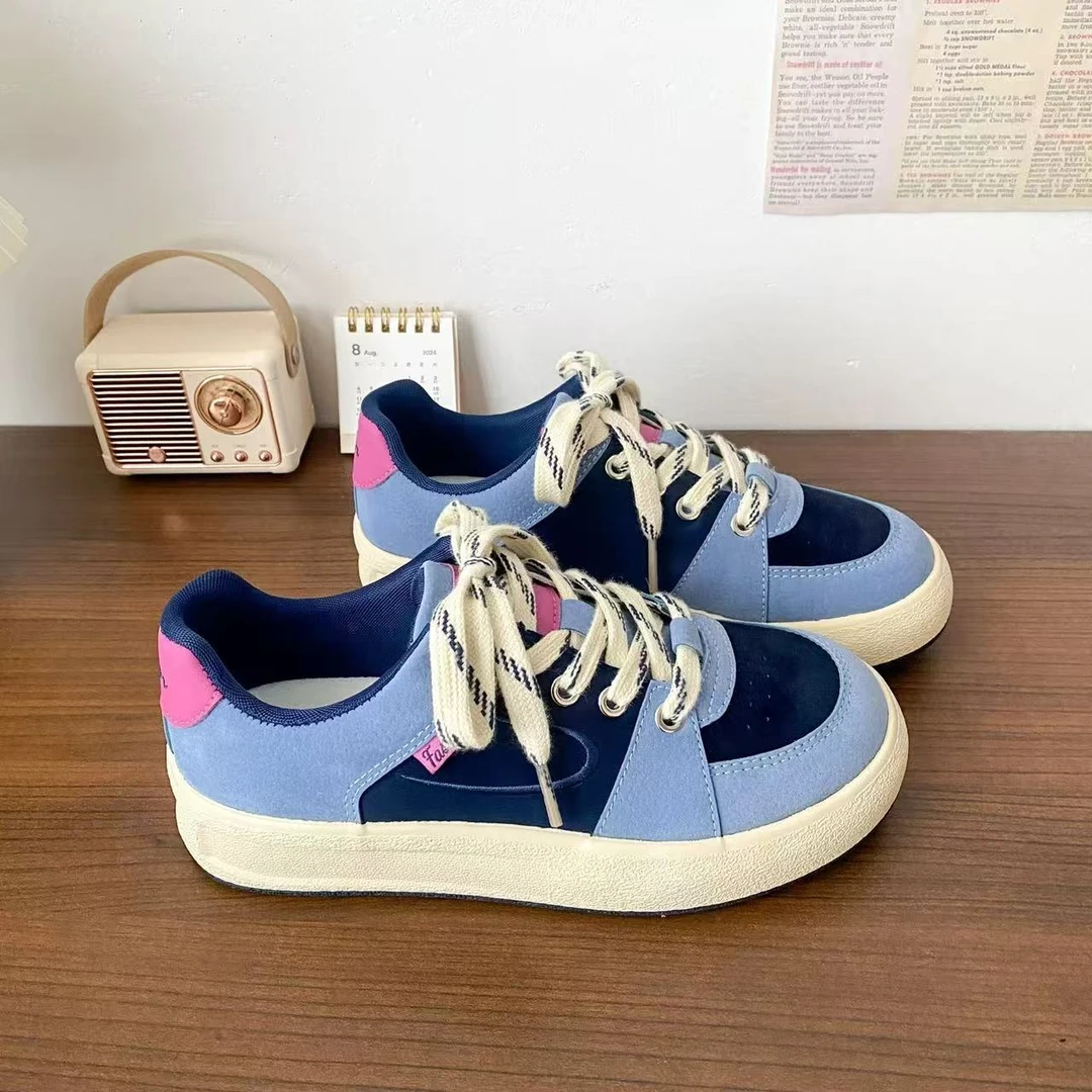 6563 复古休闲板鞋女2025春季新款百搭平底小白鞋街拍休闲德训鞋