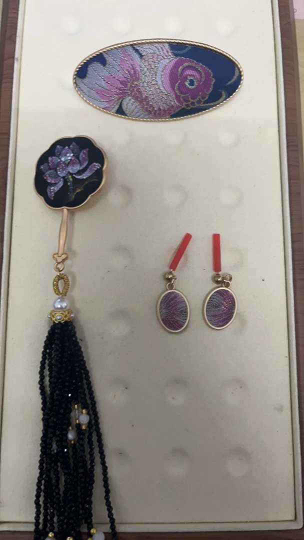 合金耳饰 宋锦蜀锦复古百搭黑色发圈头饰时尚气质