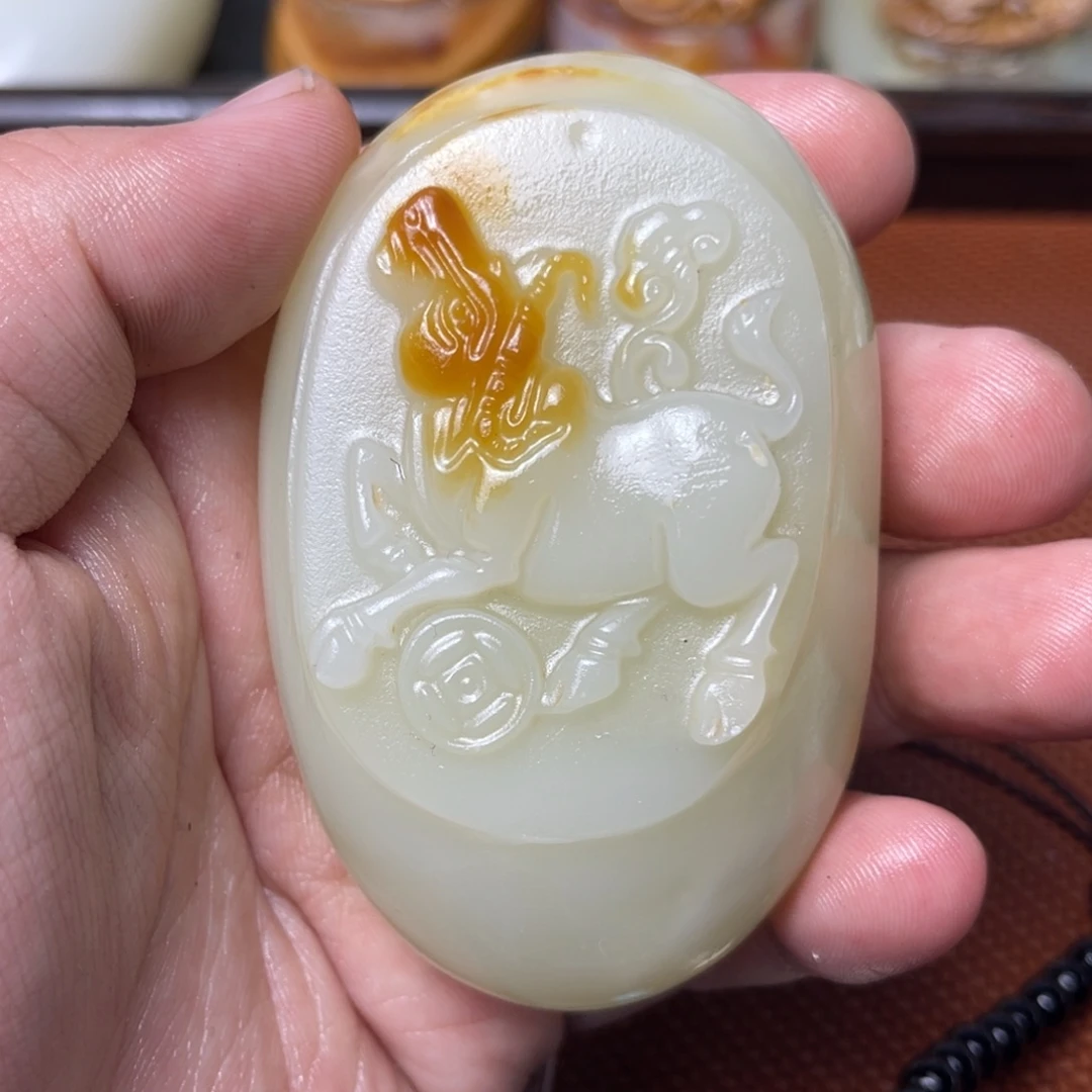石材天然方解石手把件不退换