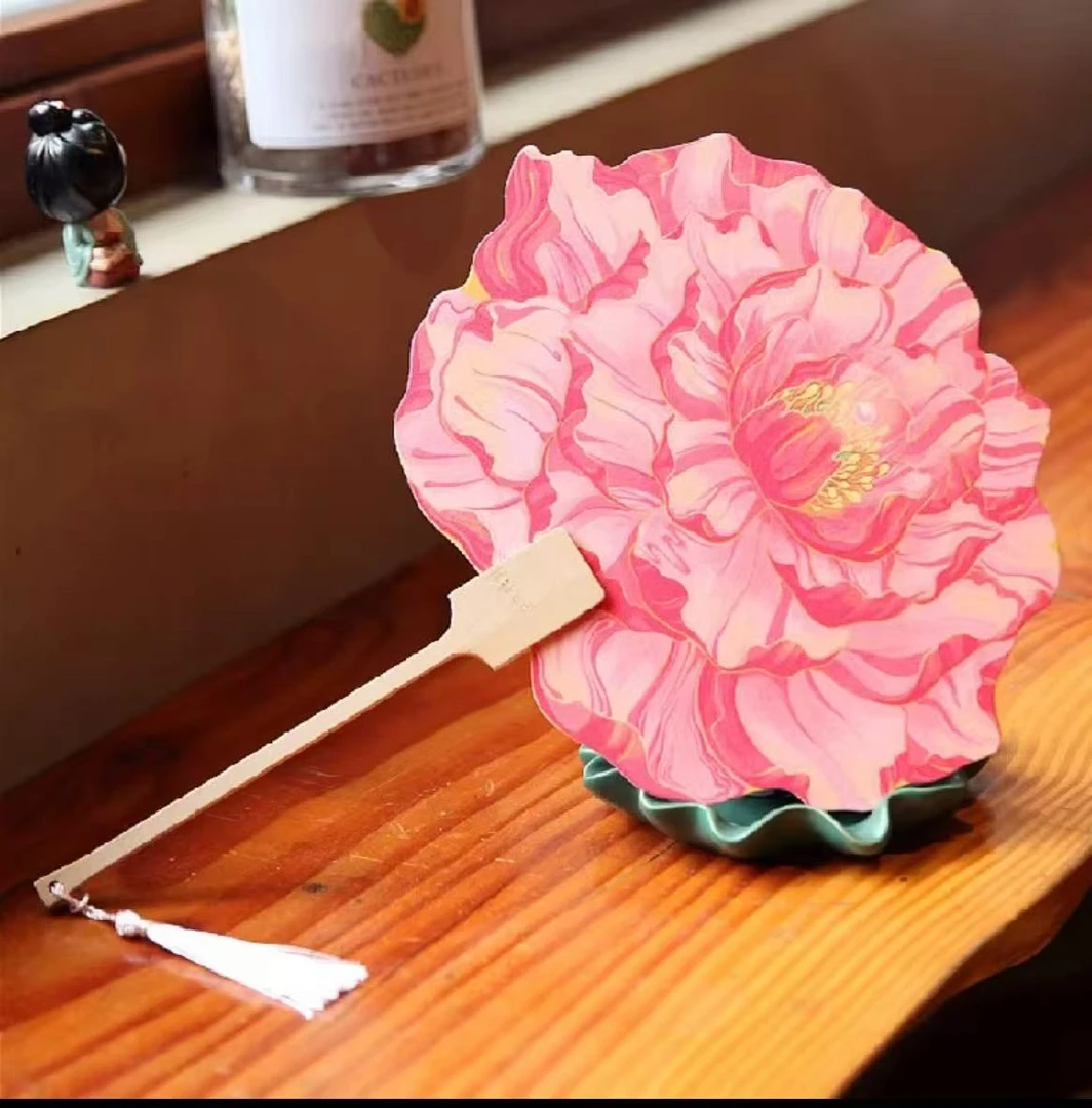 复古风牡丹团扇扇子