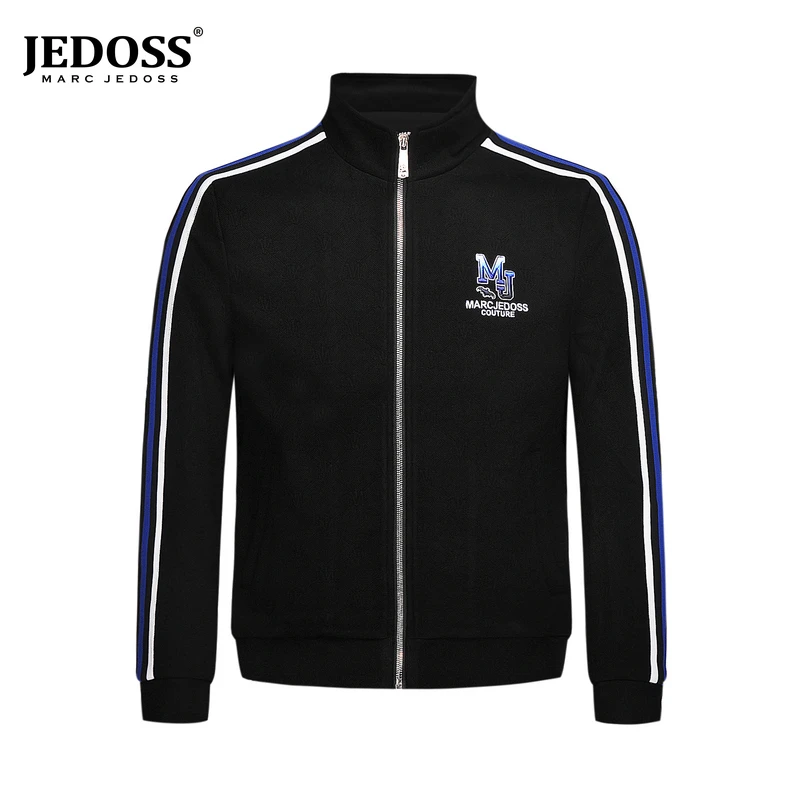 JEDOSS/爵迪斯夹克秋冬简欧风螺纹下摆厚款立领休闲保暖外套男