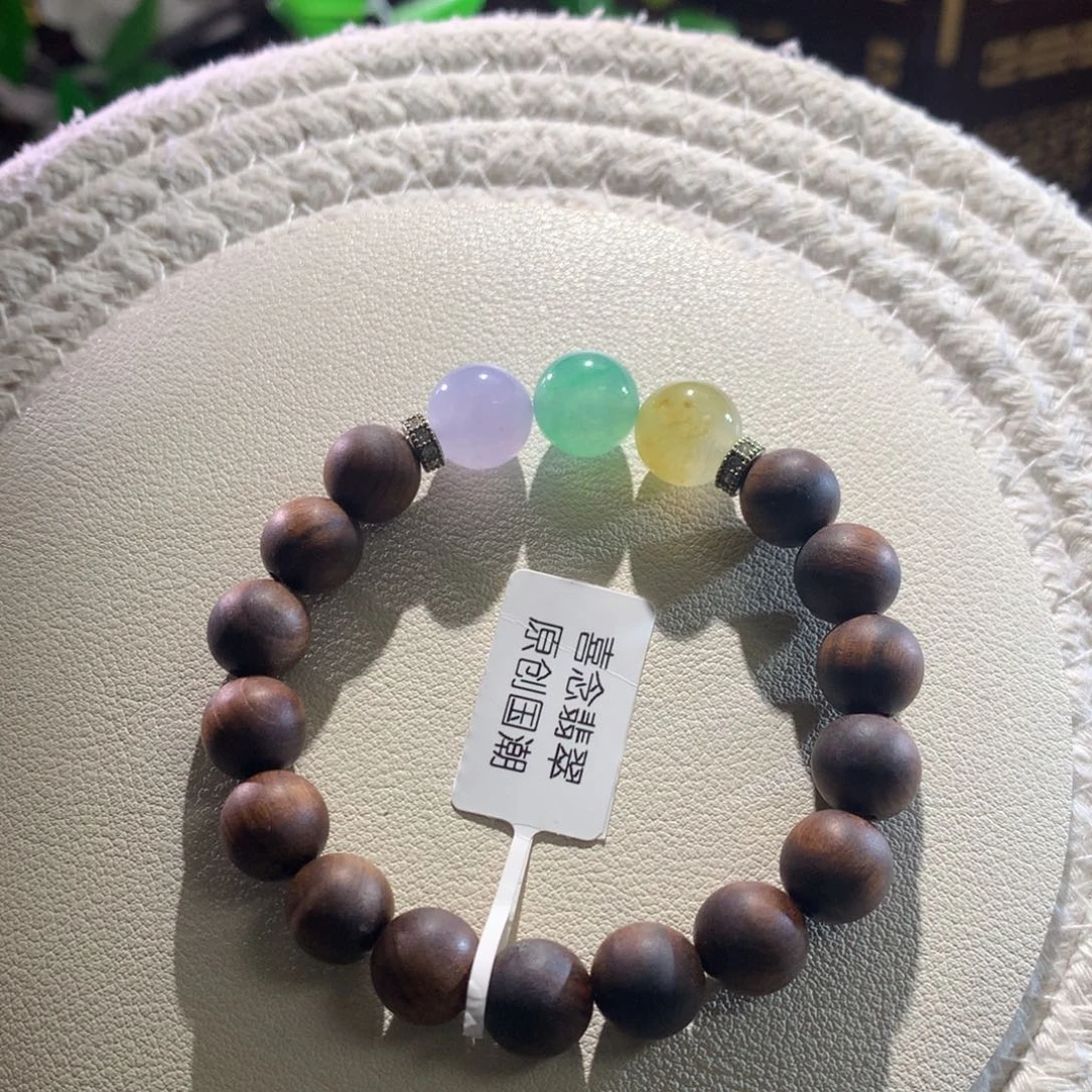 散珠翡翠天然缅a福禄寿手串