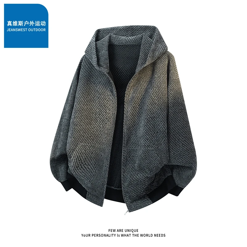 真维斯户外运动美式连帽潮牌星空夹克男痞帅开衫休闲外套宽松卫衣