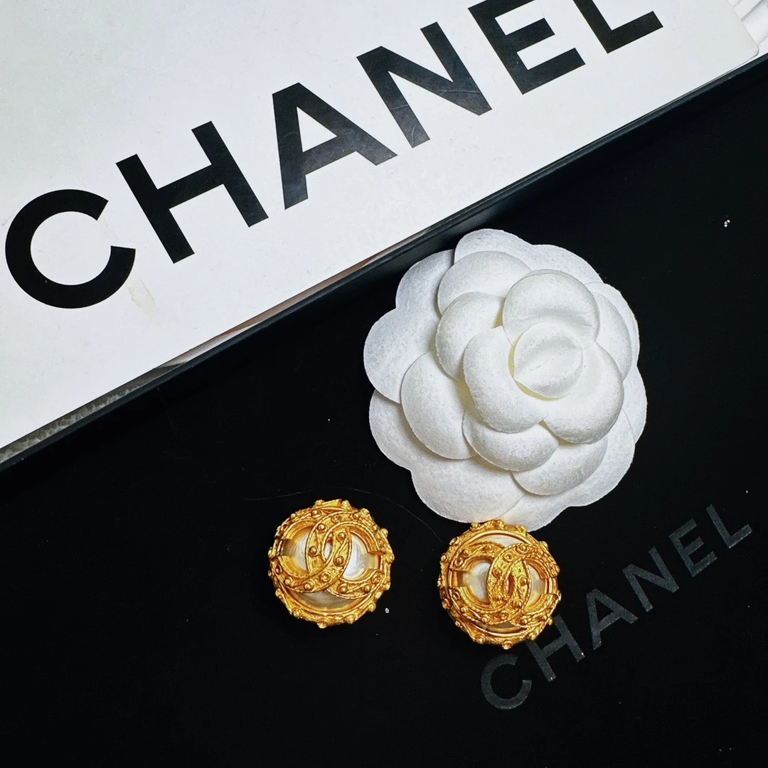 95新 Chanel/香奈儿 柚礼中古/香奈儿葡萄藤珍珠耳夹LZ503166
