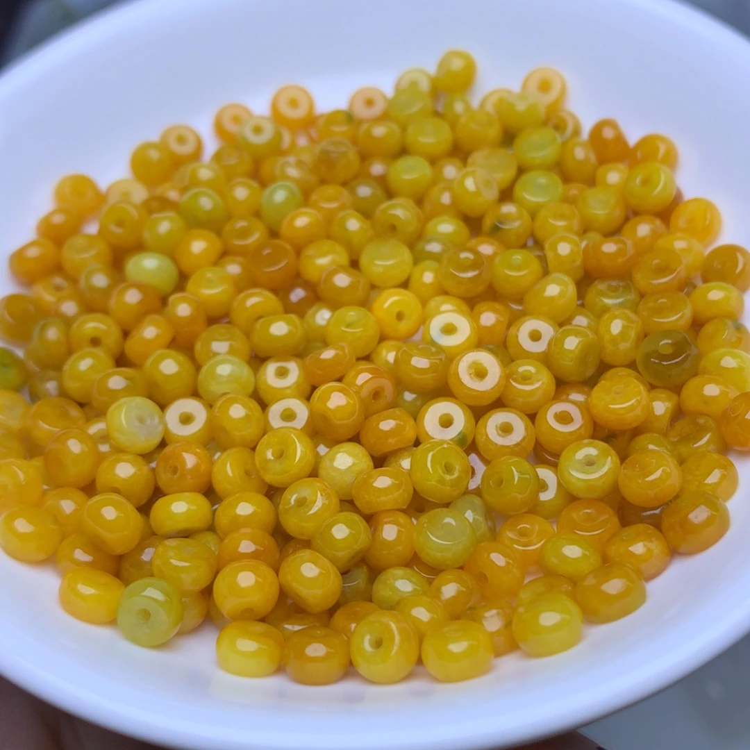 散珠翡翠卡3乘6冰黄算盘60个单圈