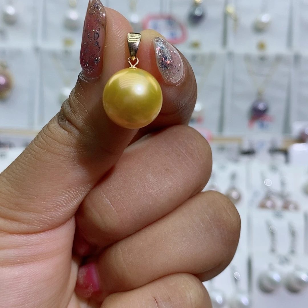 淡水珍珠银S925镶嵌吊坠(赠链)