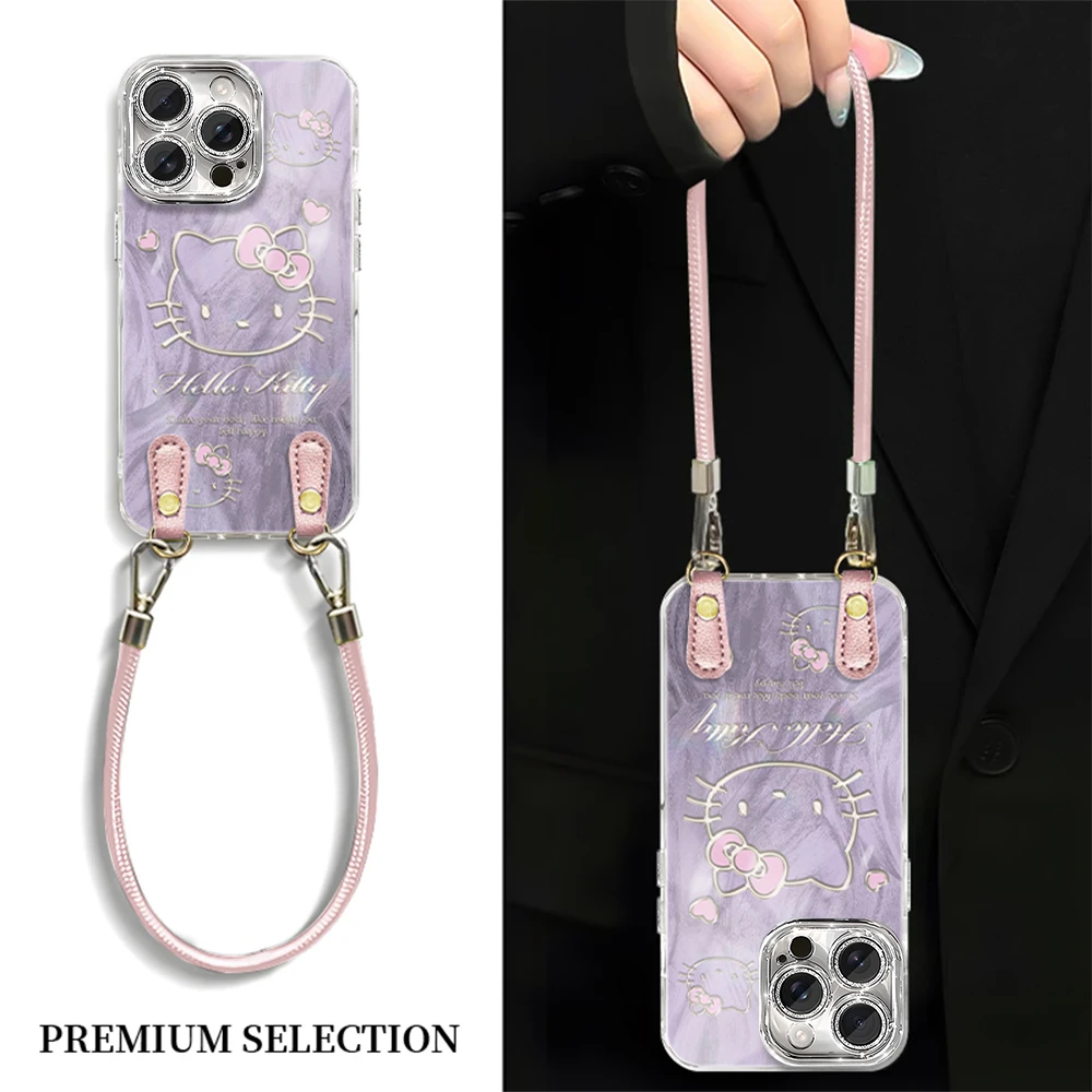 紫色Kitty适用VIVO苹果16荣耀OPPO华为P70小米红米手机壳ZX0023