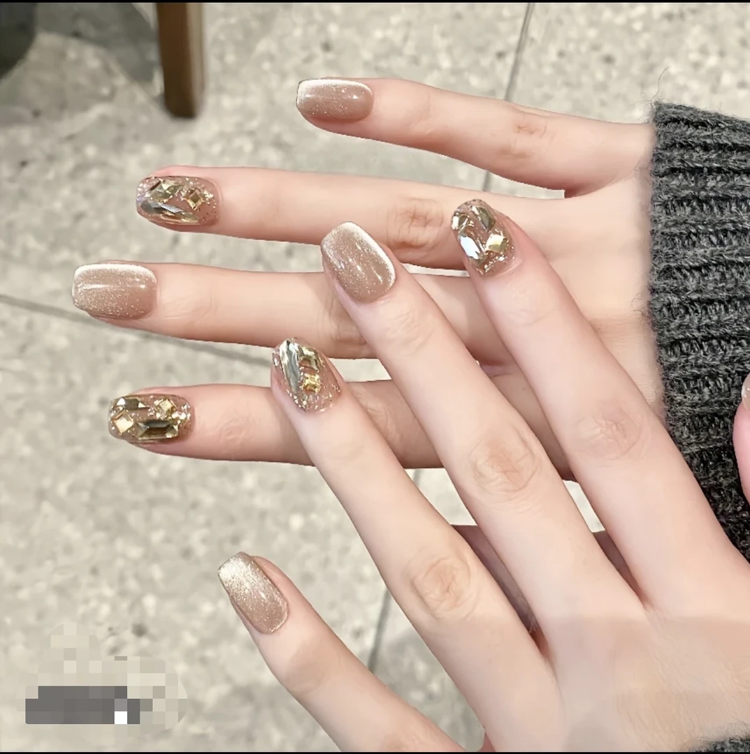 【2122 号】女神猫眼10片装手工穿戴美甲