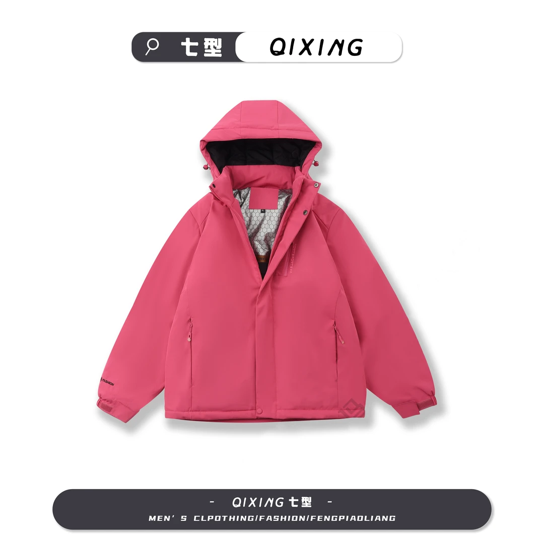 草莓熊冲锋棉服！终是惊了太阳！石墨烯蓄热冲锋衣！自带温度计！