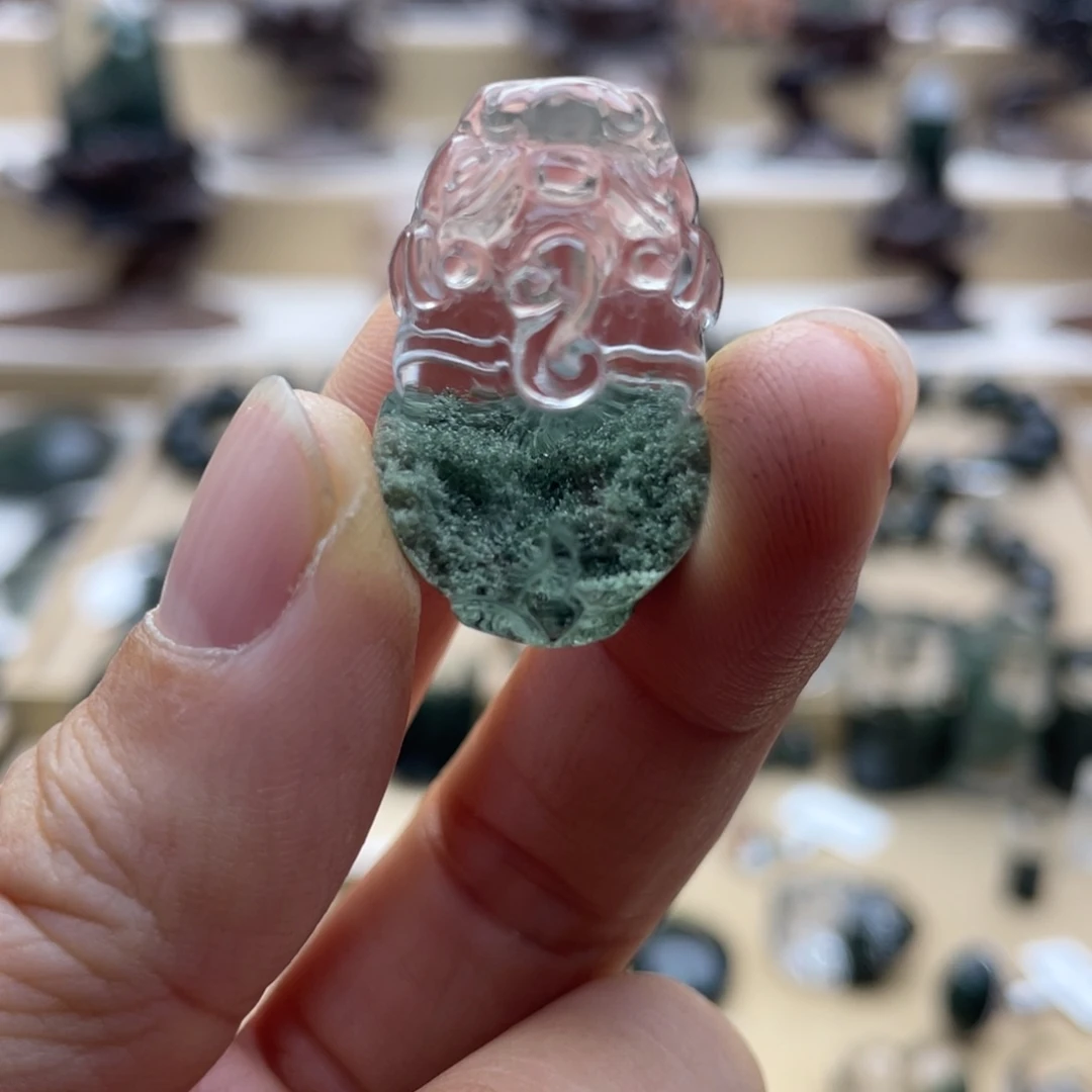 未镶嵌颈饰水晶绿幽灵聚宝盆貔貅