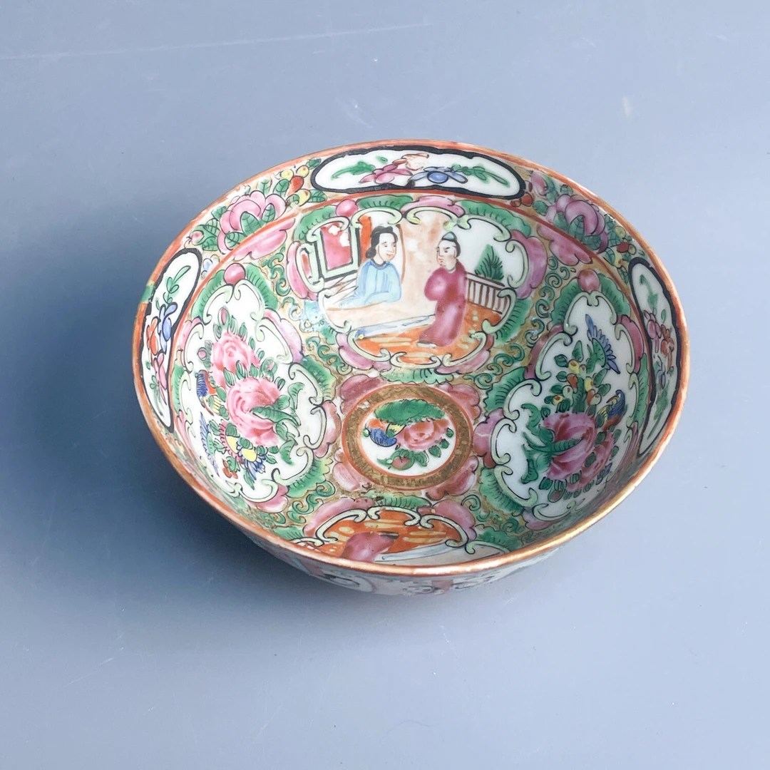 M25KS000616 - 晚清广彩花鸟人物故事纹碗1