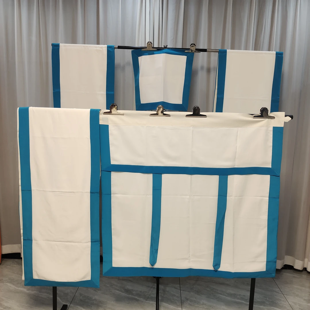 阿康剧装白色素飘带桌椅披京剧豫剧戏曲演出舞台一桌二椅桌布桌围