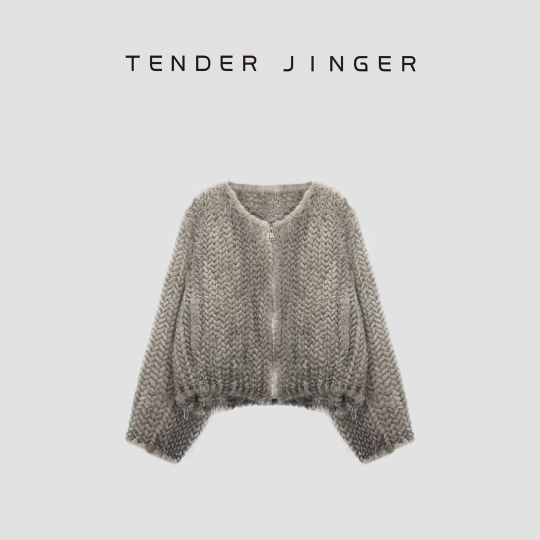 Tender Jinger【黑标】丹麦进口水貂编织外套T54MYY41099