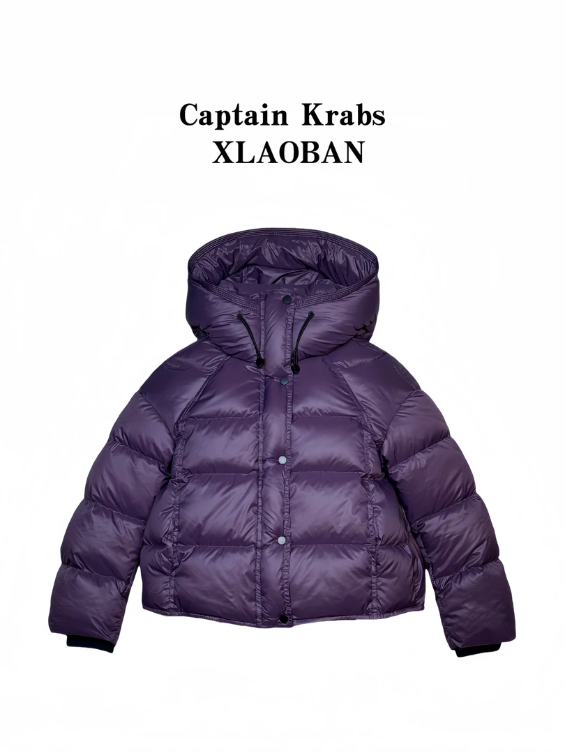 新款白鸭绒零压气质时尚休闲百搭连帽短款冬季保暖泡芙款羽绒服