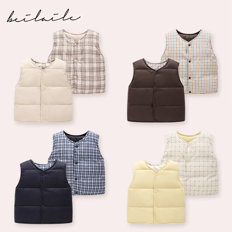 【三防双面穿羽绒马甲】婴儿童上衣保暖宝宝羽绒拜年秋冬马甲H1