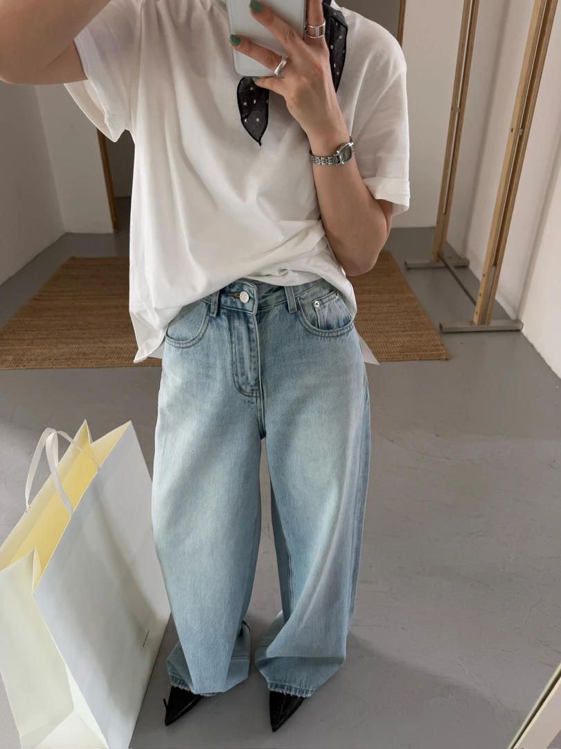 （露露）（春款）GD#韩系复古显瘦阔腿裤#5653（裤长105cm）