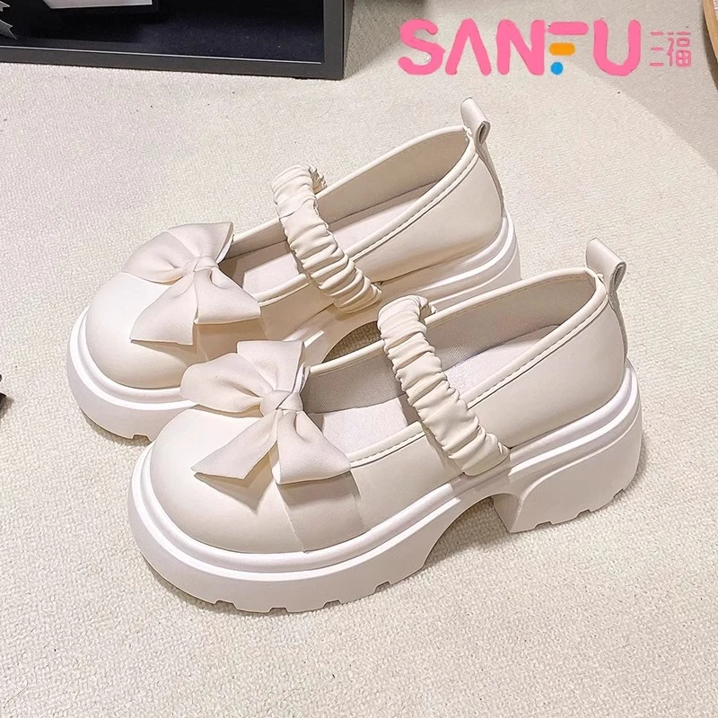 SANFU/三福松糕厚底玛丽珍女2025夏季新款轻便Lolita日系学院单鞋