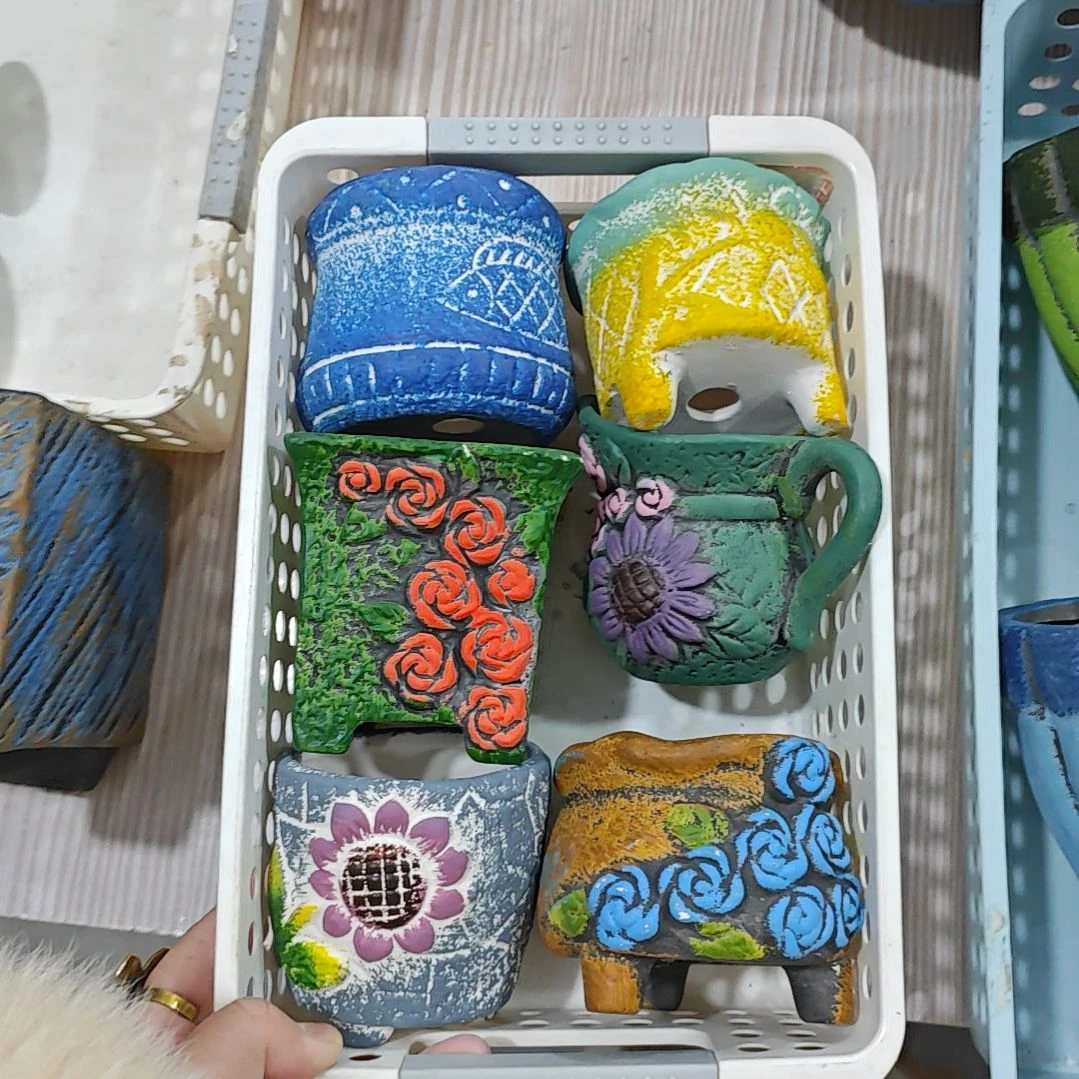 红陶吸水透气的白陶花盆凑满12发货