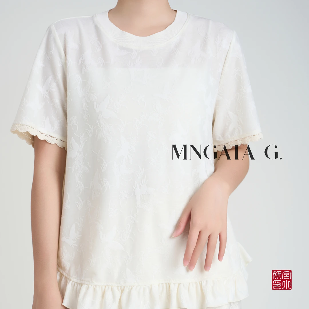 MNGATA G.宫小妍【梦蝶】莱赛尔夏日新中式中国风休闲上衣5031787