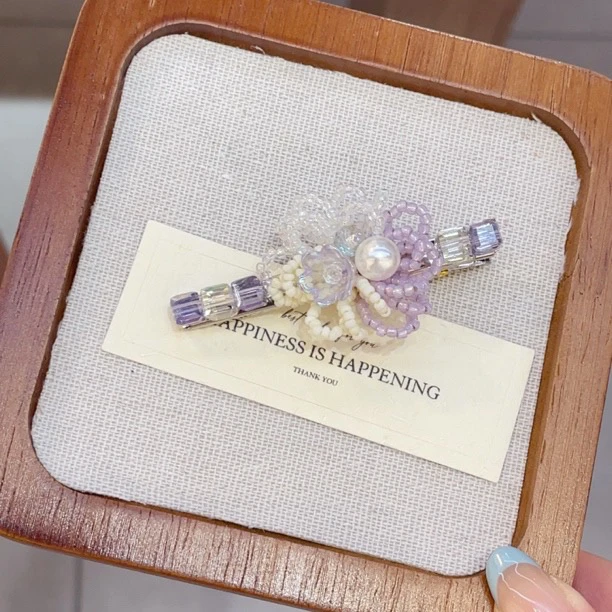 【高定发夹夹子】原创重工韩系定制水钻韩系侧边夹刘海夹保红枣！