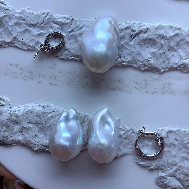 淡水珍珠耳饰银S925镶嵌?***?