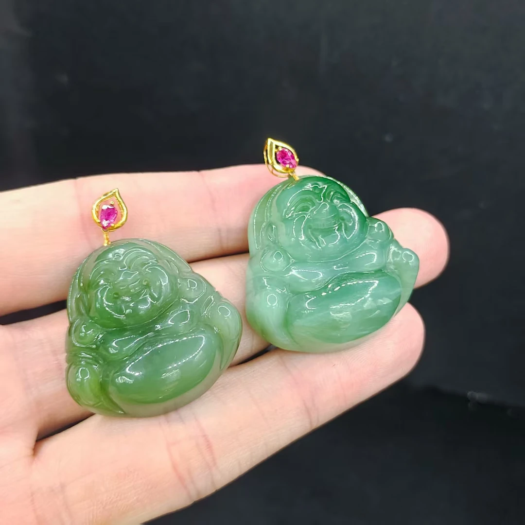 【李想精选】18k金和田玉佛公吊坠赠链GS【多样性发其一】