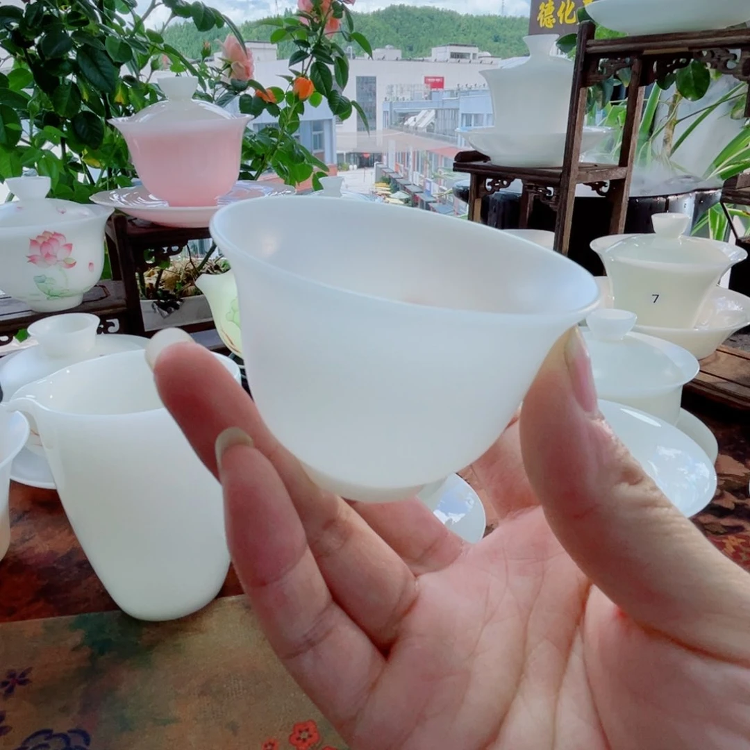 冰晶璞玉素烧薄胎反口杯
