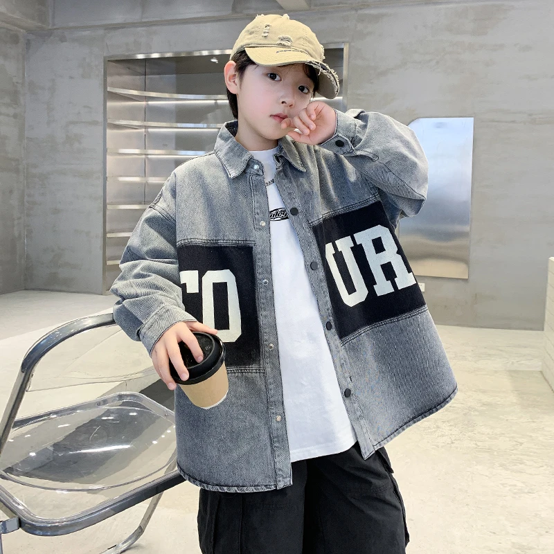 男童牛仔外套春秋宽松2025新款中大童休闲韩版长袖洋气儿童上衣潮