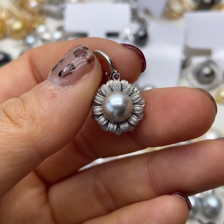 海水珍珠吊坠(不含链)银S925镶嵌