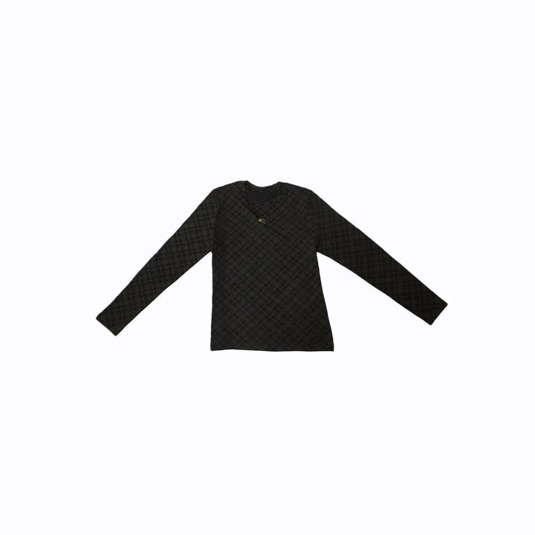 77私服【格纹定律】2025秋冬新款时尚女士套头款打底保暖C156