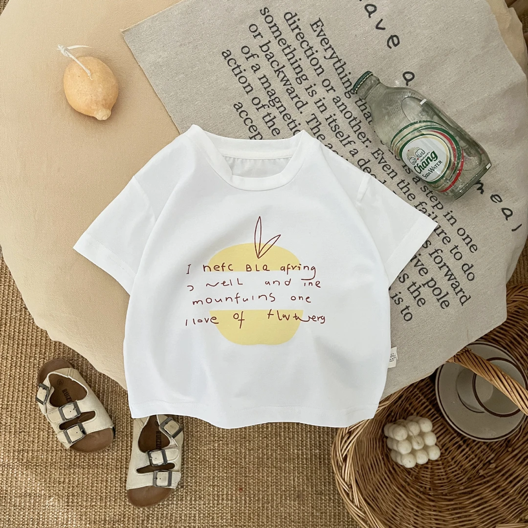 夏季婴儿衣服男童薄款短袖T恤宝宝字母印花休闲半袖基础百搭上衣