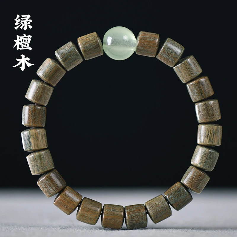 A224-清香阿根廷绿檀木简约桶珠8mm个性手链夜光珠小手串礼品厂家