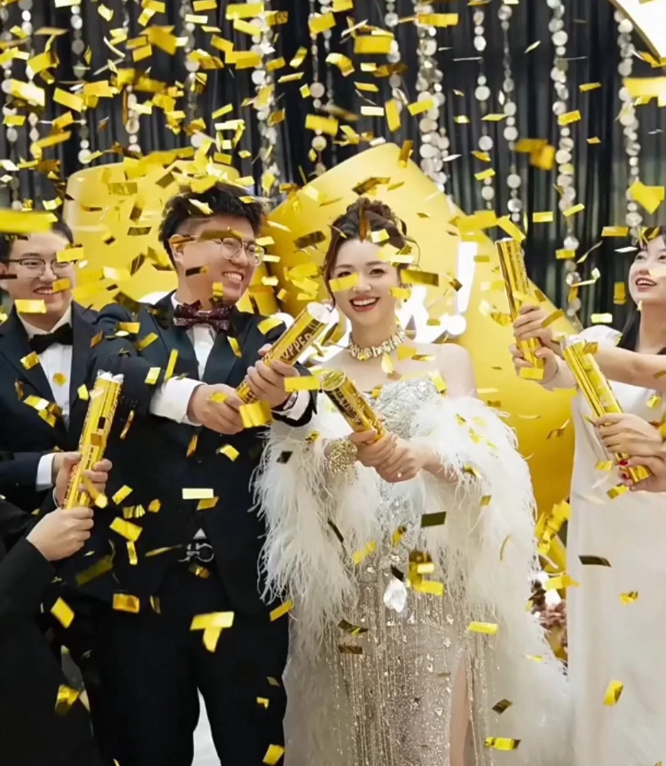 手持手拧礼花筒结婚生日派对开业乔迁庆典氛围道具晨袍氛围神器