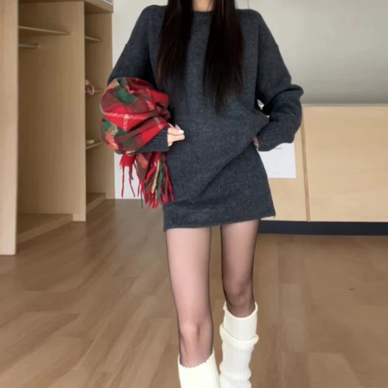 小香学院风初秋韩系搭配一整套装2025新款新年针织内搭连衣裙子女