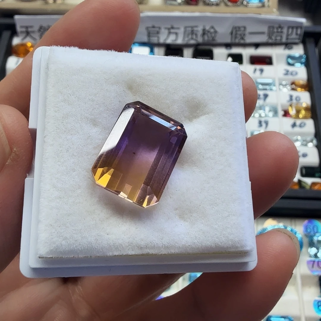 未镶嵌珠宝半成品紫晶福利款12×16毫米，天然紫黄晶