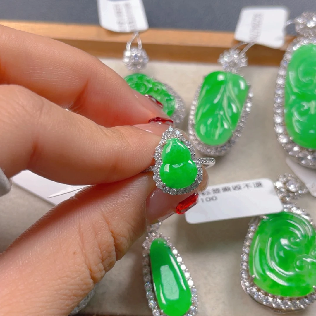 翡翠银S925镶嵌吊坠(不含链)