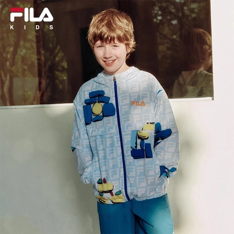 【斐乐儿童】2025夏季新款中大童时尚运动梭织防晒外套K52B524701