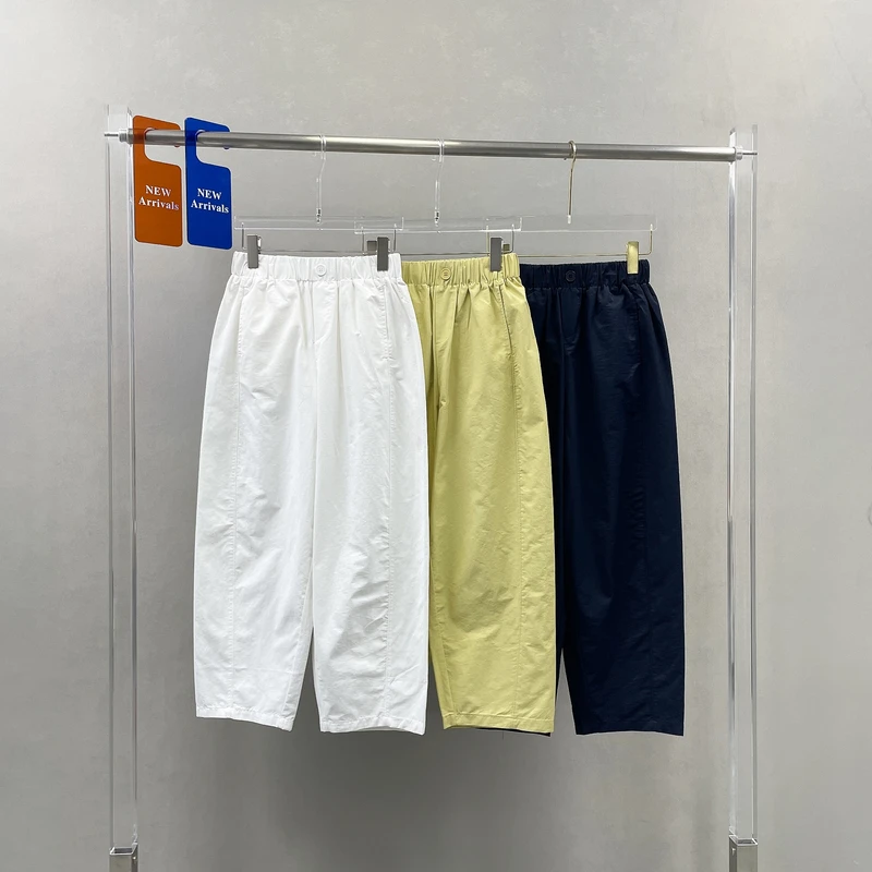 2025夏季新款时尚松紧腰气球裤女百搭宽松显瘦哈伦裤九分裤子2807