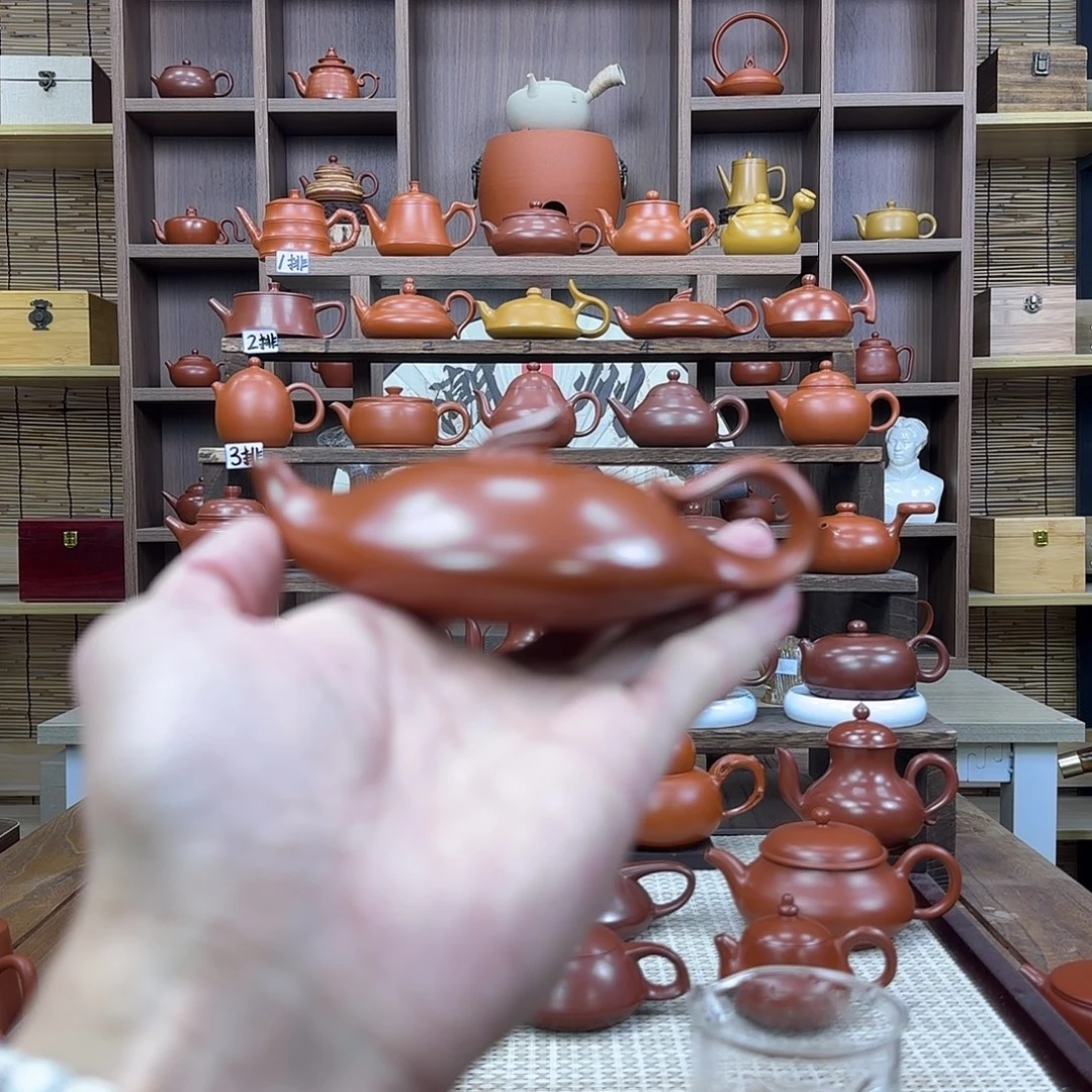 茶壶紫砂潮州手拉壶朱泥丹凤朝阳120cc