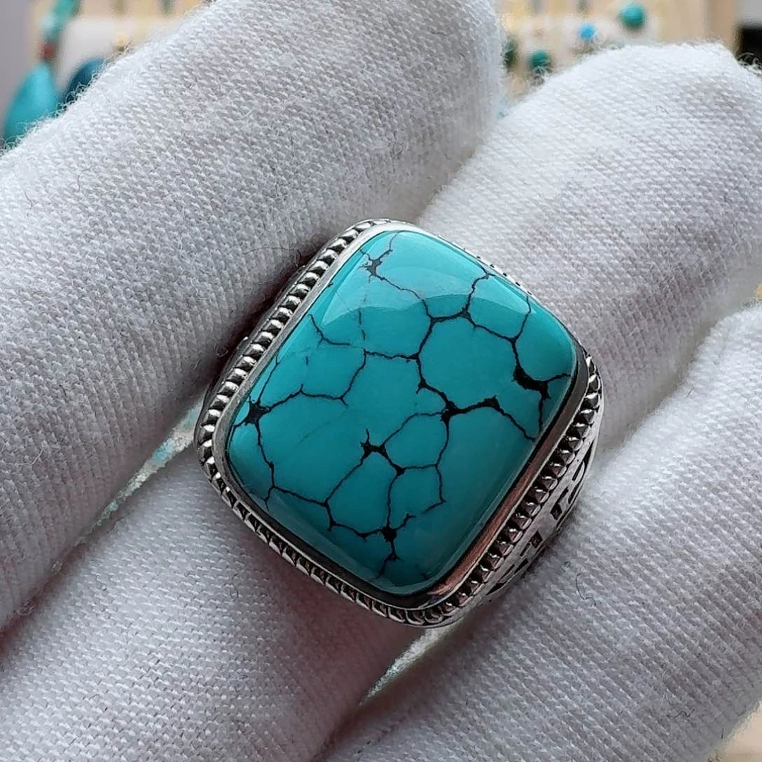 绿松石珠宝奇石银S925镶嵌