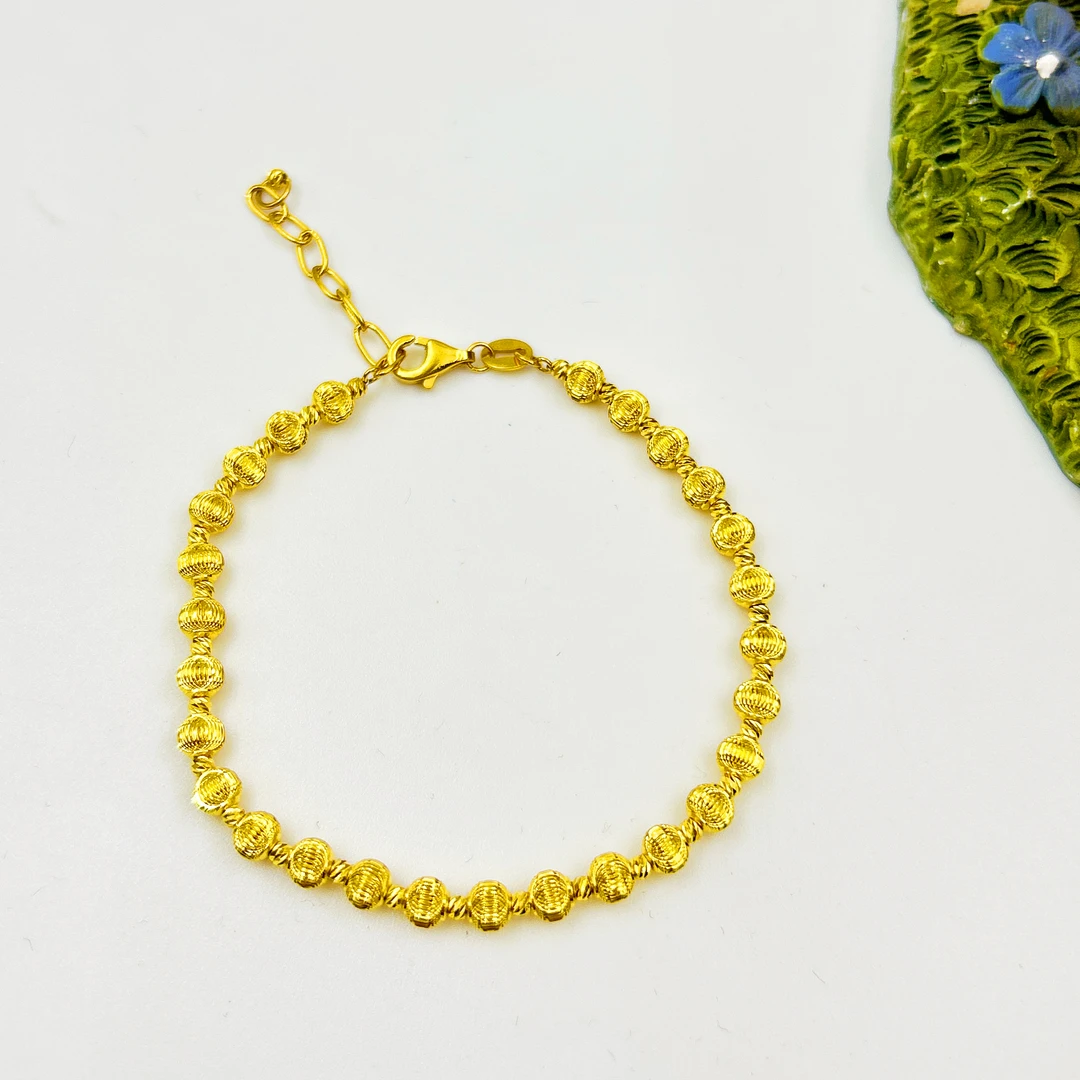 足金999 满圈猫眼蹦迪珠手链 按克卖▲