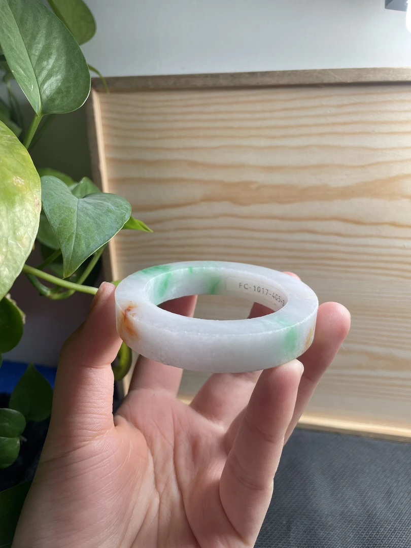 春彩三色天然A货翡翠手镯定制