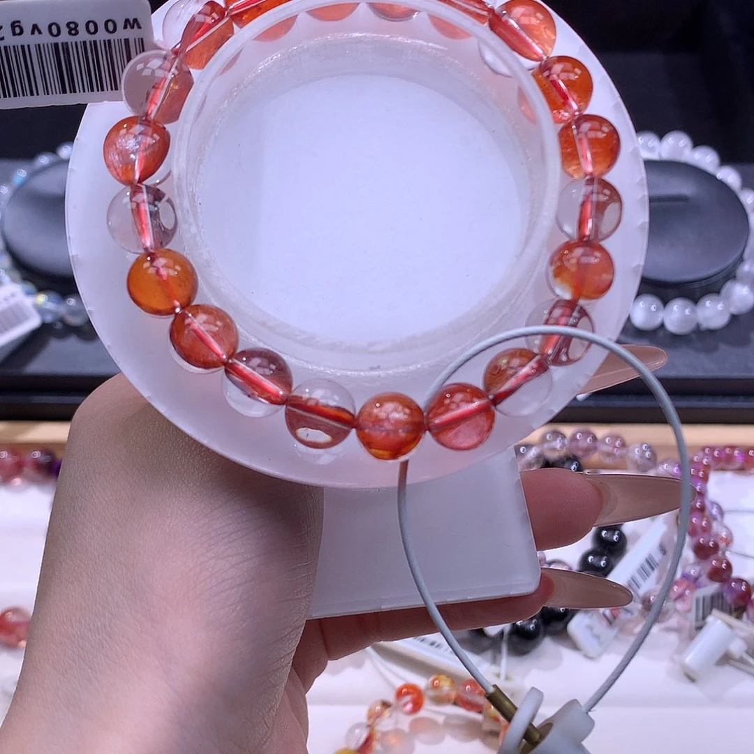 未镶嵌手串水晶红胶花