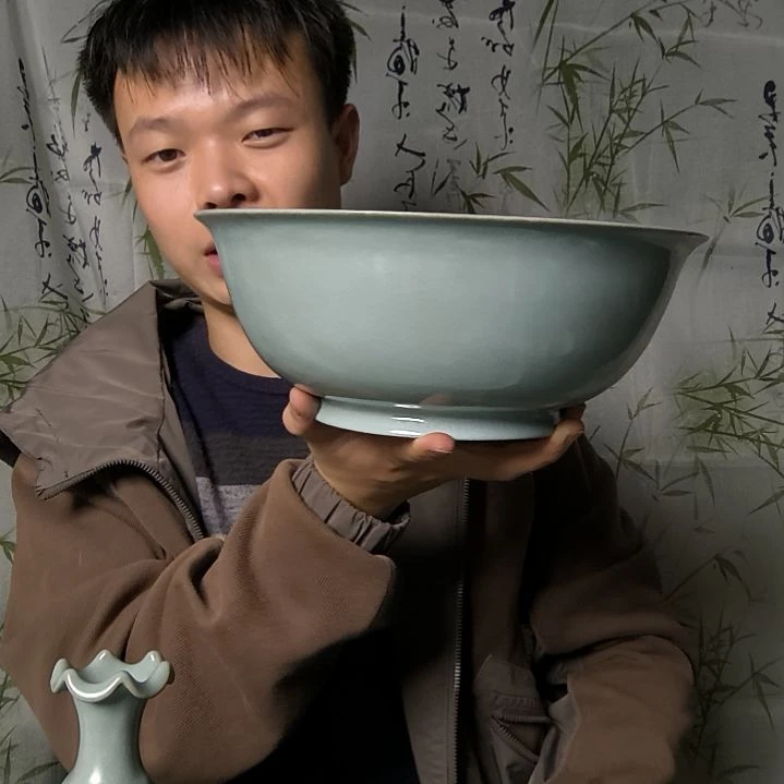 摆件清凉寺汝瓷仿古釉纯手工大汤碗